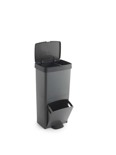 Müll- oder Recyclingbehälter 70L, VERTIKAL, 2 Fächer, Abfallbehälter, 76 cm, einfache Handhabung