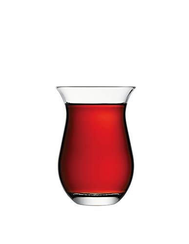 Pasabahce Grosse Türkische Teegläser, Orientalisches Teeglas, Galata 42611, 6 Stück