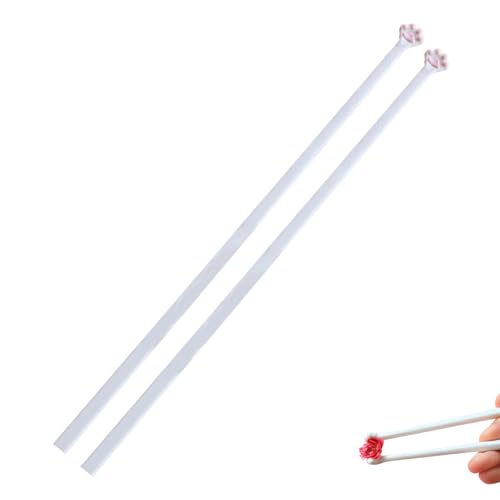 Katzenpfoten Essstäbchen, 1 Paar Cat Paw Chopsticks, Niedlicher 3D Druck Essstäbchen Mit Katzenpfoten, Wiederverwendbare Katzenpfotenessstäbchen Für Kinder, Cat Griff Handventilator Für Küche