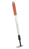 BLACK+DECKER Gartenrechen 5-Zahn - Verstellbar von 66 bis 100 cm - Karbonstahl, Fiberglas und PVC - Orange/Schwarz