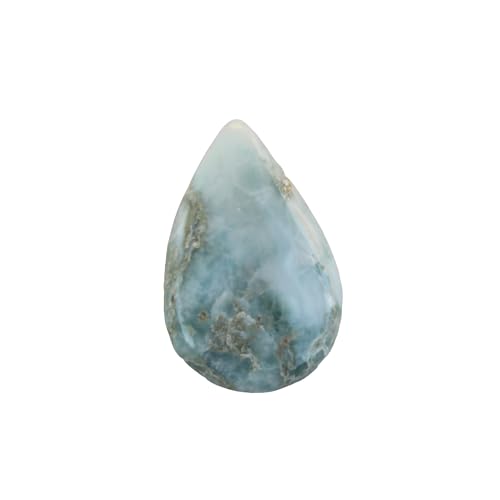 Dominikanischer Larimar-Cabochon, 13 Karat, Birnenform, 24 x 15 x 4 mm, handgefertigter loser Edelstein für Schmuckherstellung, 24x15x4mm, Edelstein, Larimar