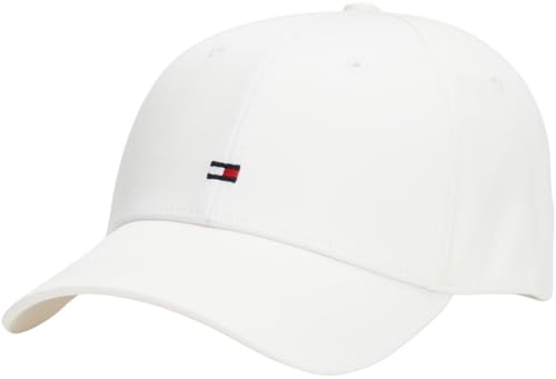 Tommy Hilfiger Damen ESSENTIAL FLAG CAP AW0AW16360 Kappe, Weiß (Ancient White), OS