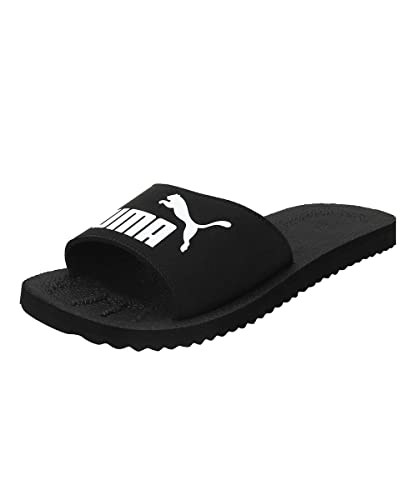 PUMA Unisex Purecat Flip-Flop, Black-White, 42 EU