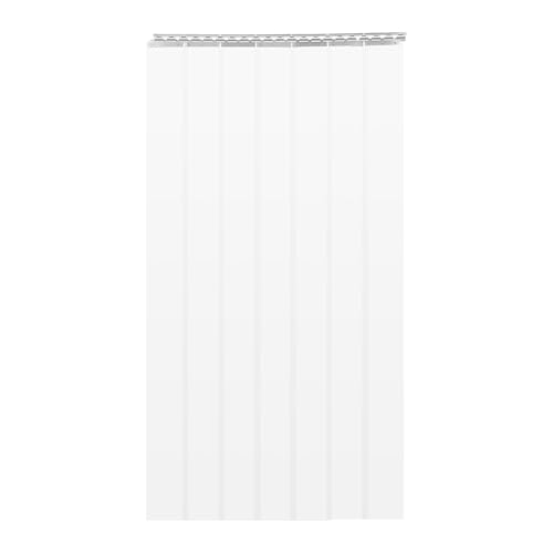 OUBUBY PVC Streifenvorhang Komplettset Höhe 2m×Breite 1.05m, Industrievorhang Lamellen Transparent PVC Lamellenvorhang, Edelstahl für Fußgängertüren, Kühlräume, Stallvorhang