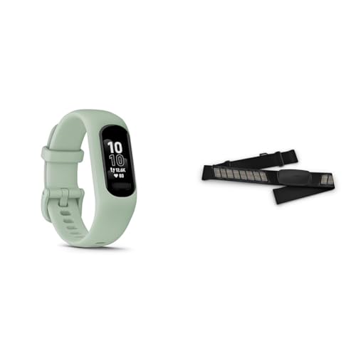 Garmin vívosmart 5 – Fitness-Tracker mit extragroßem OLED-Touchdisplay & HRM-DUAL – Brustgurt zur Aufzeichnung von Herzfrequenzwerten, ANT+ & Bluetooth Technologie