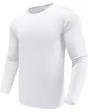 Boyzn Herren 1er Pack Funktionsshirt Herren Langarm Laufshirts, Atmungsaktiv Longsleeve Herren Sport Oberteil, Schnelltrocknend Fitnessshirt Trainingsshirt für Running Workout Bodybuilding White-XL