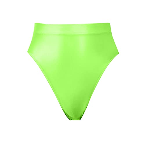 Eauptffy Damen Öl Slips High Waist Frauen Glänzende Ölige String Unterwäsche Höschen Sexy Hohe Taille Nahtlose Unsichtbare Einfarbig Hipster Shiny Shorts Thong String Tanga Seamless Hotpants Clubwear