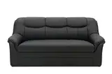 DOMO. collection Sofa Berlin, Leder, klassisches 3er Sofa, Polstergarnitur mit weichem Kunstleder und hochwertigem Federkern, 3 Sitzer 178 x 90 x 89 cm (BxTxH), schwarz