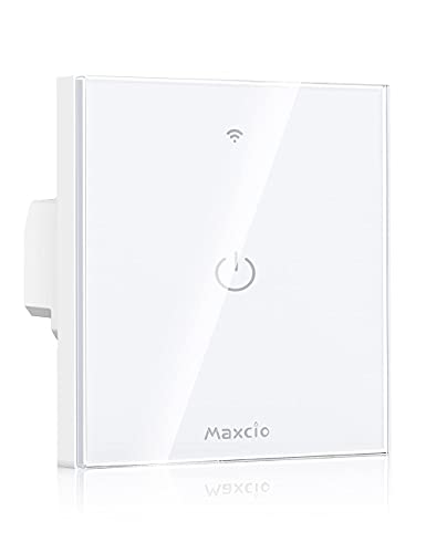 Smart Lichtschalter, Maxcio Wlan Lichtschalter 1 Weg, Kompatibel mit Amazon Alexa, Google Home, APP Fernbedienung, Timer Funktion und Überlastungsschutz, Nullleiter Erforderlich