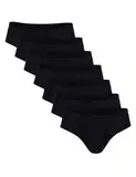 Basic Treasure 7er Pack Herren-Slips, 100% Baumwolle Herren Slip, Unterwäsche Herren Ohne Etikett, Klassische Herren Slips Unterhosen (Schwarz, M)