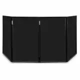 Vonyx DB2 DJ Screen, Verkleidung für DJ Pult zusammenklappbarer und mobiler DJ Stand, 280cm x 120xm, DJ Booth, mit schwarzen Lycra-Tüchern für ein professionelles Bühnenbild, Schwarz