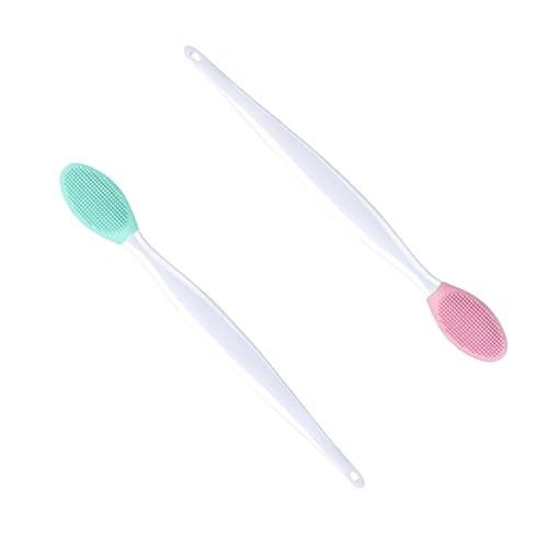 Silikon Peeling Lippenpinsel, 2 Pcs Silikon Lippenbürste Doppelseite, Nase Saubere Bürste, Weicher Lippenpinsel, Mitesser Bürsten