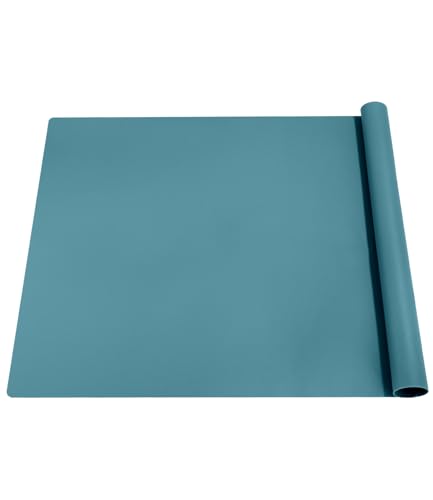 Silikonmatte Groß 70x50 cm, Silikonmatte für Epoxidharz, Bastelunterlage, Silikon Bastelmatte, Malunterlage für Kinder, Mehrzweck Antihafte Rutschfeste Silikon Unterlage, Platzset(Modilangrün)
