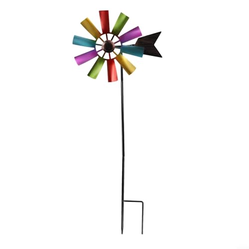 Wunderschön gearbeitete Windmühle aus Metall, 73 cm, Outdoor-Dekoration für Garten und Terrasse