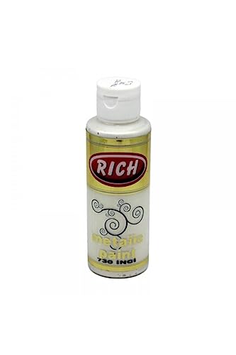 Rich Metallics Paint - Pearl 120cc, Hochwertige Wasserbasierte Metallicfarbe für Kunstprojekte, DIY, Möbelrenovierungen und Dekorationen, Glänzende Perl-Effekte