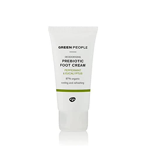 Green People Desodorierende präbiotische Fußcreme 50 ml | Natürliches Bio-Fußdeodorant | Kühlende Pfefferminz-Fußcreme mit natürlichem Deo | Ohne Parabene und Ethylalkohol | Tierversuchsfrei, vegan