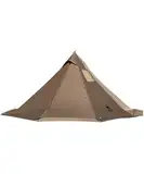 OneTigris Smokey Hut Ultraleicht Zelt 2 Personen 4 Jahreszeiten, Tipi Zelt Outdoor wasserdicht 2000 mm, warm Zelt mit Schornsteinloch und Schneerock für Camping, Wandern, Backpacking (Kojote Braun)