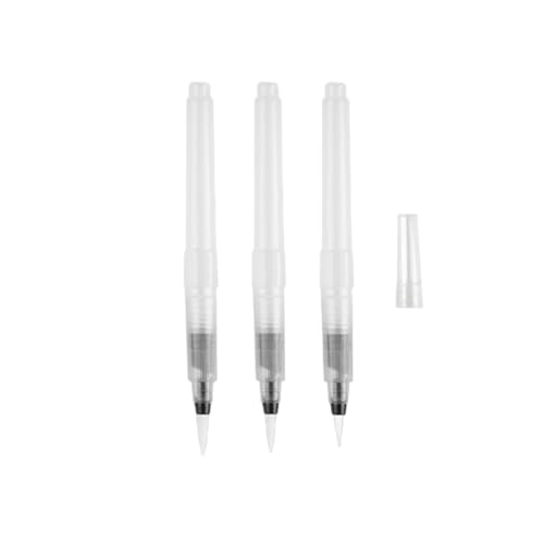 Aquarell Pinsel Stifte, Wasserpinsel Stifte, Nachfüllbare Wasser Malerei Stift, Stift für Wasserfarben, Farbmischen und Kalligraphie, Aquarellstifte Auffüllbare, Wassertankpinsel Aquarell, 3 Stück
