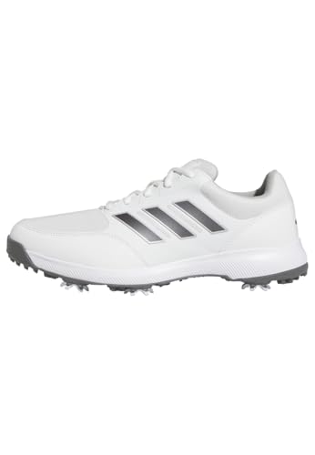 adidas Herren Tech Response 3.0 Wide Golf Shoes Golfschuhe, Cloud White/Dark Silver Metallic, 46 EU