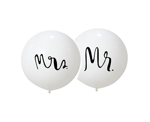 Mr Mrs Luftballon | 2x Ballon Set Hochzeit | Riesenballon Deko Standesamt | heiraten Dekoration | Braut | Bräutigam | weiße Ballons | Hochzeitsballons | Heliumballon | Latexballon | Dekoballon