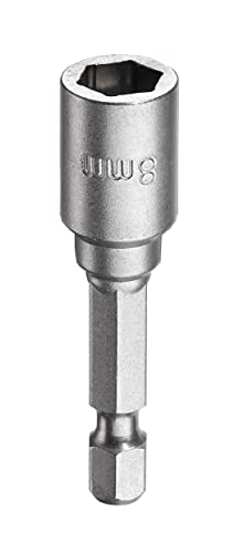 kwb Magnetische 8 mm Bit-Stecknuss Professional aus TQ 60-Stahl (Antrieb: 44652 Zoll EQ 44626 Sechskantschaft, ISO 1173 für Außen-Sechskantschrauben
