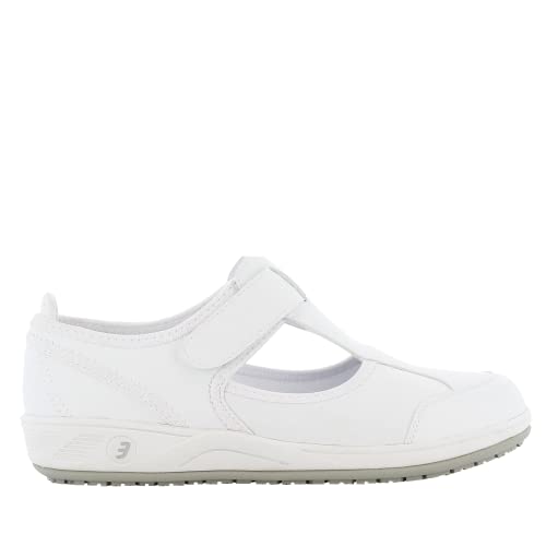 SAFETY JOGGER Arbeitsschuhe Damen Oxypas 42 EU Weiss - Camille - Leichter, Bequemer Sicherheitsschuh mit Klettverschluss, ideal für Pflege, Küche oder Innenbereich, rutschfest
