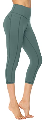 Persit Sport Leggings Damen 3/4, Capri Sporthose Sport Leggins Yoga-Hose für Damen Minttürkis - 36/38 (Herstellergröße: S)