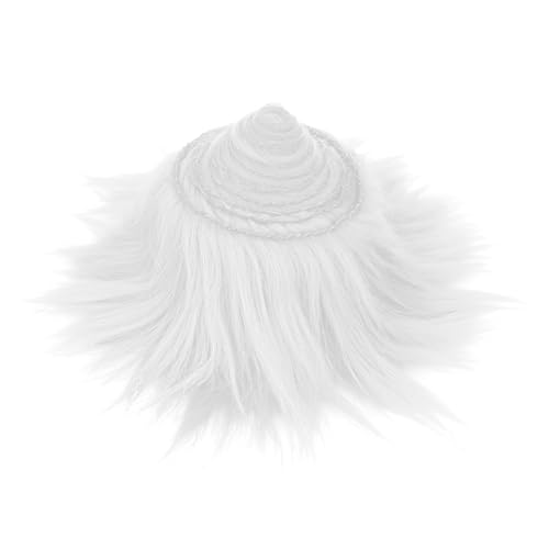 HXJDAM Furry Faux Kunstleder Plüsch, 2 x 80 Zoll Kunstfell Zum Basteln, Craft Plüschstoff, Plüsch Kunstfellstoff Langhaarplüsch fur Wichtelbart Santa Hair Dwarf DIY Dekoration. Weiß