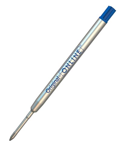Kugelschreiber Ersatzmine von Online, auch für Parker, Pelikan, Faber-Castell, Internationale Standard Großraum Gel-Mine, Gel-Paste, Strichstärke 0,7 mm, dokumentenecht, 1 Stück, Schreibfarbe blau