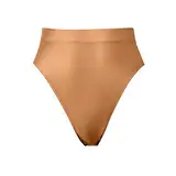 Unterwäsche Damen Sexy Eros Slip mit hoher Taille, sexy und glatt Kostüm Unterwäsche (Coffee, L)