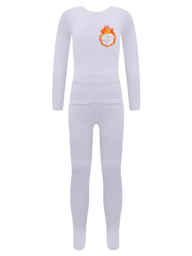 RUNQHUI Mädchen Thermounterwäsche Set Thermo Innenfleece Oberteil+ Leggings Skiunterwäsche Funktionsunterwäsche Sets für Kinder 2-14 Jahre Weiß 11-12 Jahre