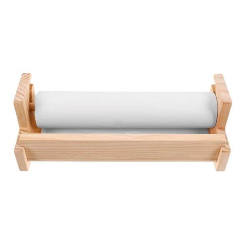 SEWACC Tisch-Staffelei-Papierrollenhalter Aus Holz Staffelei-Papierrollenhalter Und Papierschneider Metzgerpapierspender Für Kinder Zum Zeichnen Und Basteln