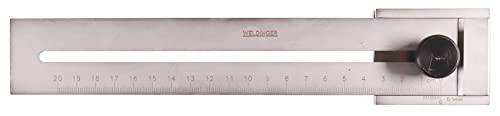 WELDINGER Edelstahl-Streichmaß 0-200 mm mit Feststellschraube aus Metall
