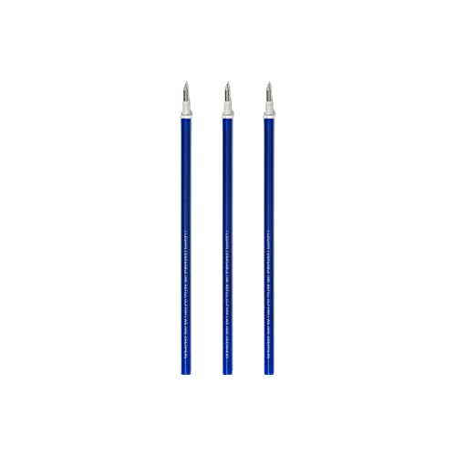 Legami - Gelschreibermine radierbar, Set 3 Stück, Höhe 13 cm, Thermosensible Tinte, Blau, Spitze 0,7 mm