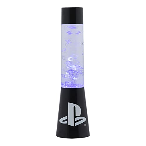 Paladone PP10211PS Playstation Glitter Flow Lamp Night, Bedroom Décor Mood Light, 33 cm, Black