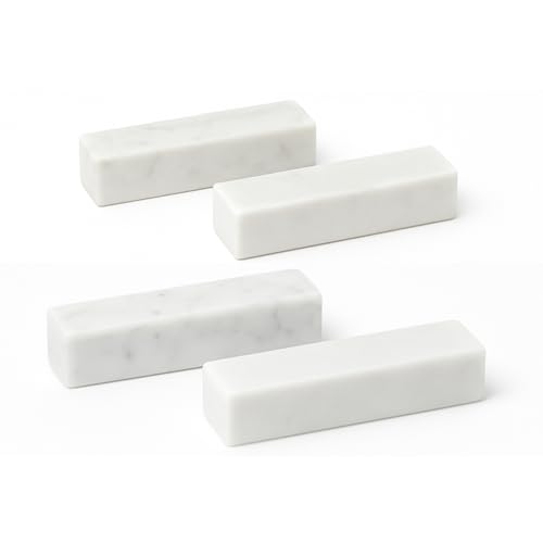 FORME STUDIO Set mit 4 Besteckablagen aus weißem Carrara-Marmor – eleganter Ständer für Besteck und Essstäbchen – handgefertigtes Tischzubehör Made in Italy