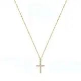 Lilbitty Kreuz Diamant Kette Goldkette Damen, 14K Gold Kreuz Kette Layered Gold Kreuz Kette Halskette Damen Kreuz Choker Kette Gold Kreuz Halskette für Frauen Gold Modeschmuck