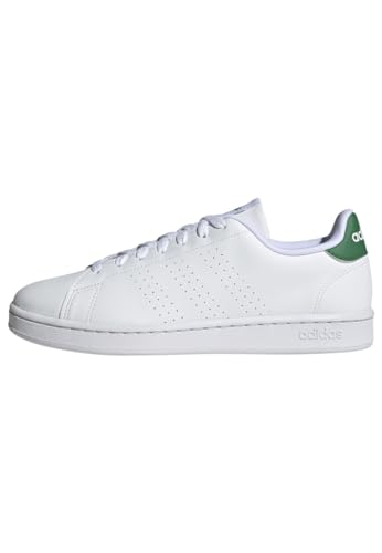 adidas Herren Advantage Shoes, Cloud White/Cloud White/Green, 44 2/3