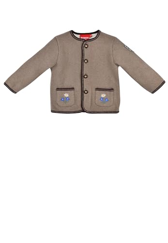 Alpenglück BONDI Fleecejacke ´Gipfelkraxler´, brown-melange 92 Tracht Baby Jungs Artikel-Nr.91724