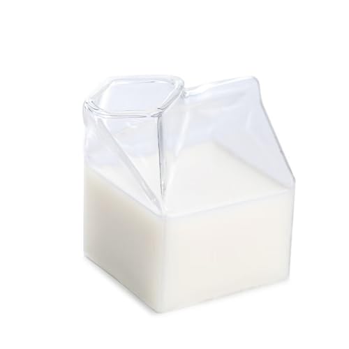Applearwen 250ML Milchglasbecher Unregelmäßig Transparent Kaffee Milch Wasser Glasbecher Becher Gießen in Kartonbehälter