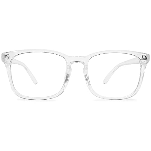 MAGIMODAC Blaulichtfilter Lesebrille groß Damen Herren Computerbrille Lesebrillen Sehhilfe Brille Computer-Lesebrillen mit/ohne Stärke (Transparent, 0.00)