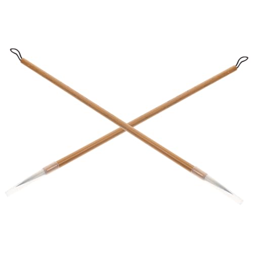 KALLORY 2 Stück Hakenstift Töpferpinsel Glasur TIPP runden Erwachsene Aquarellpinsel für den täglichen Gebrauch Schulkunstpinsel Abgrenzungspinsel für Töpfermalerei Holz Zufällige Farbe