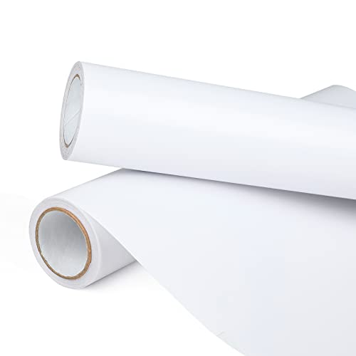 Prime Vinyl Vinylfolie Plotter- 30,5cm x 335,5cm Matt Weiß Permanentes Plotterfolie Vinyl Rollen mit PET-Rückseite, Vinyl für Silhouette, Tasse, Fenster, Wohnkultur