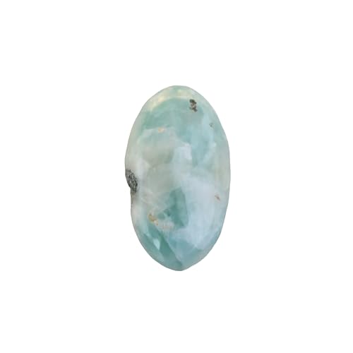 Dominikanischer Larimar-Cabochon, 19 Karat, ovale Form, 25 x 15 x 6 mm, handgefertigter loser Edelstein zur Schmuckherstellung, 25x15x6mm, Edelstein, Larimar