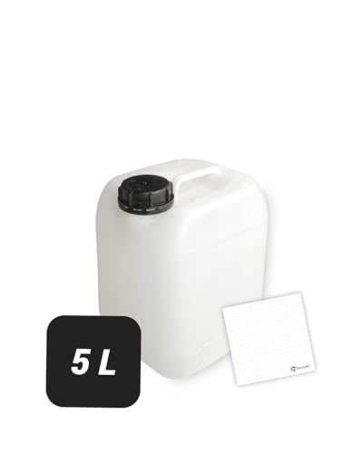 Trevendo Wasserkanister 5 Liter (DIN 51) - Vielseitig einsetzbar, robust und sicher - Lebensmittelecht - BPA-frei - Ideal für Camping, Festivals, Reisen und mehr - inkl. Trevendo Beschriftungsetikett