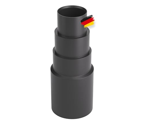 BAUHELD® Staubsauger-Schlauch Aufsatz [Made in Germany] - Adapter für Staubsauger-Düse aus stabilem PVC-Gummi [3 Stück] - Passend für Makita Bosch Kärcher Einhell Festool Eibenstock - Schwarz