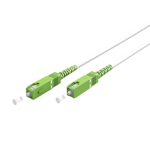 Blankes Kabel abisolieren Glasfaserkabel für Router | Simplex-Singlemode-Patchkabel | FTTH 9/125 OS2 SC/APC-SC/APC | Kompatibel mit Orange, Movstar, Vodafone, Masmovil, Yoigo und Jazztel | 10 Meter