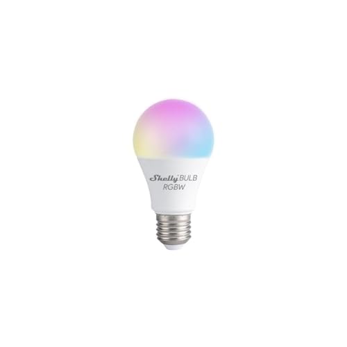 Shelly Duo RGBW Smart Home LED Glühbirne Dimmbar E27, Digitale Fernbedienung der Glühlampe per App & WLAN, Kompatibel mit Alexa & Google Home, Wifi, 9W, 110V & 220V, Energiesparend, 800 Farbwechsel