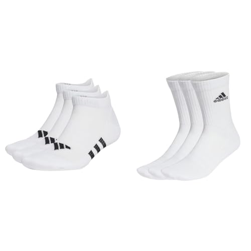 adidas HT3449 PRF CUSH LOW 3P Socks Unisex Adult white/white/white Größe L & Unisex Cushioned Sportswear 3 Pairs Crew Socken, White/Black, L/43-45