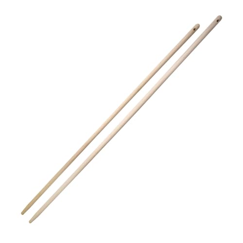 4 Stück Hygoclean Besenstiel | Holz, natur, L: 150cm, Kerndurchmesser: 2,8cm, Besenstiel, Teleskopstiel, Holzstiel
